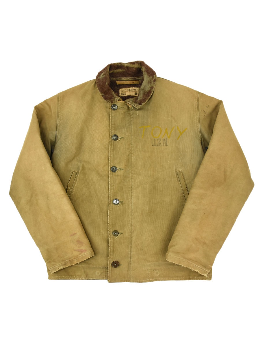 40's U.S.NAVY N-1 デッキジャケット 表記(38) ステンシル AS IS