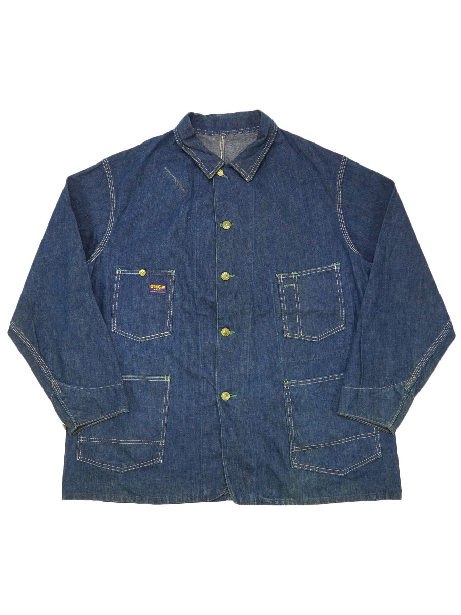 60's OSHKOSH デニムカバーオール 濃紺 実寸(50位) ビッグサイズ