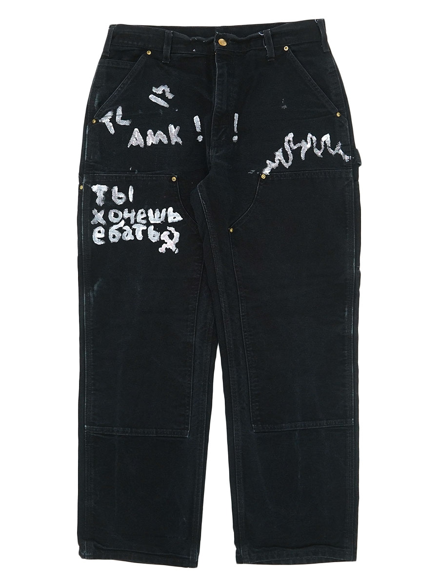 USA製 カーハート ダブルニー ダックペインターパンツ ブラック 表記