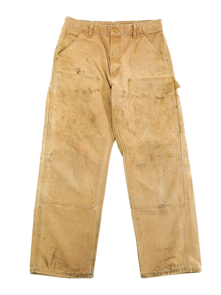 カーハート ダブルニー ダックペインターパンツ ブラウン 実寸(33x29位