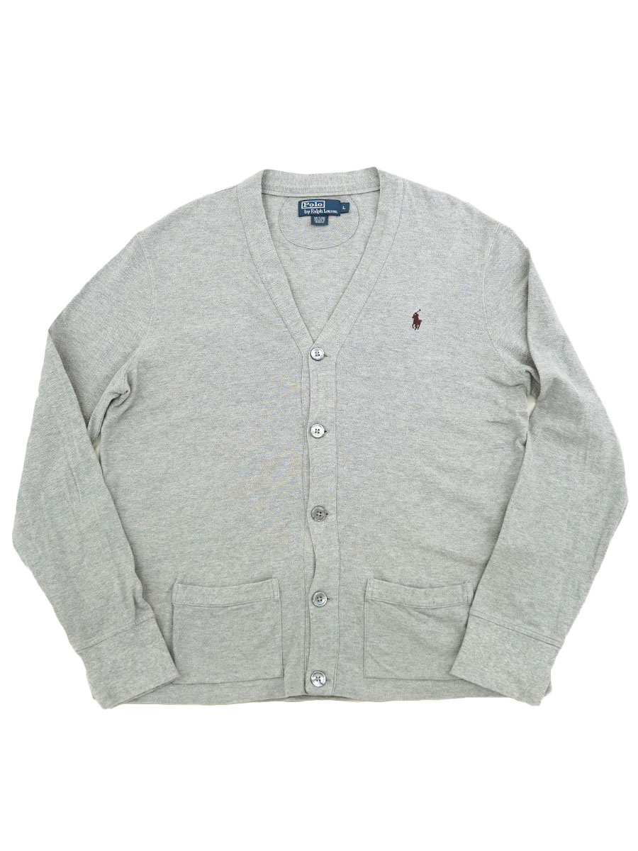 ラルフローレン 100%コットン スウェットカーディガン グレー 表記(L