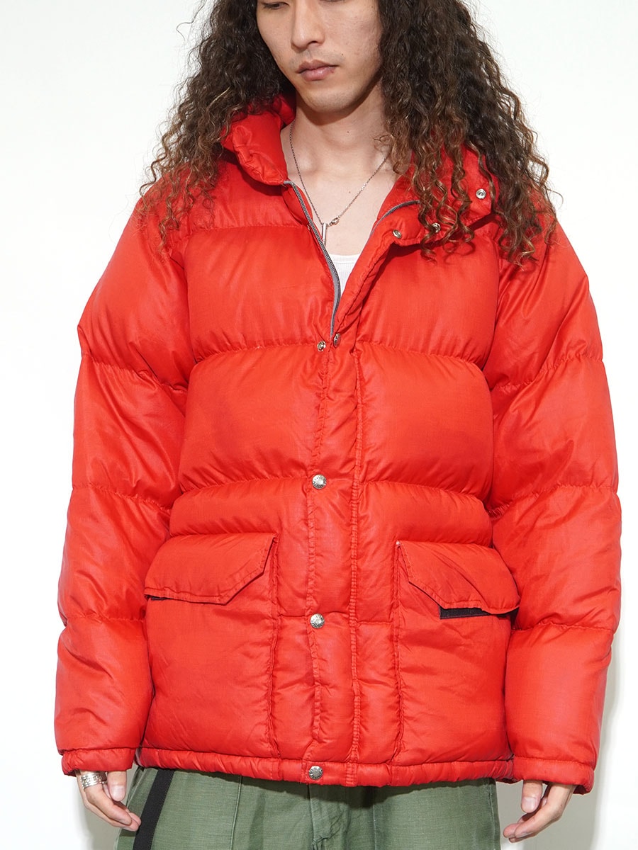 70's 茶タグ THE NORTH FACE リップストップ ダウンジャケット レッド