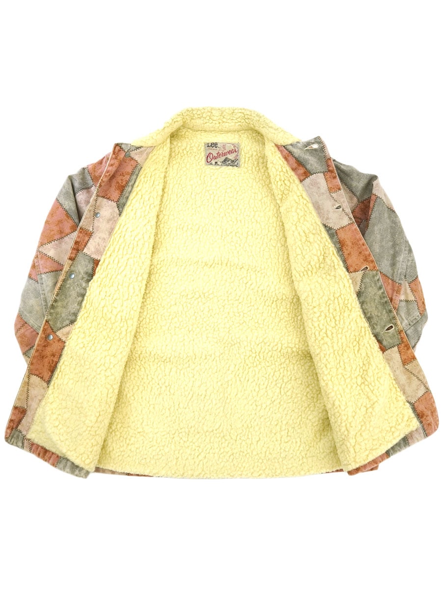 70's Lee Outerwear パッチワーク柄 ボアジャケット 実寸(M位