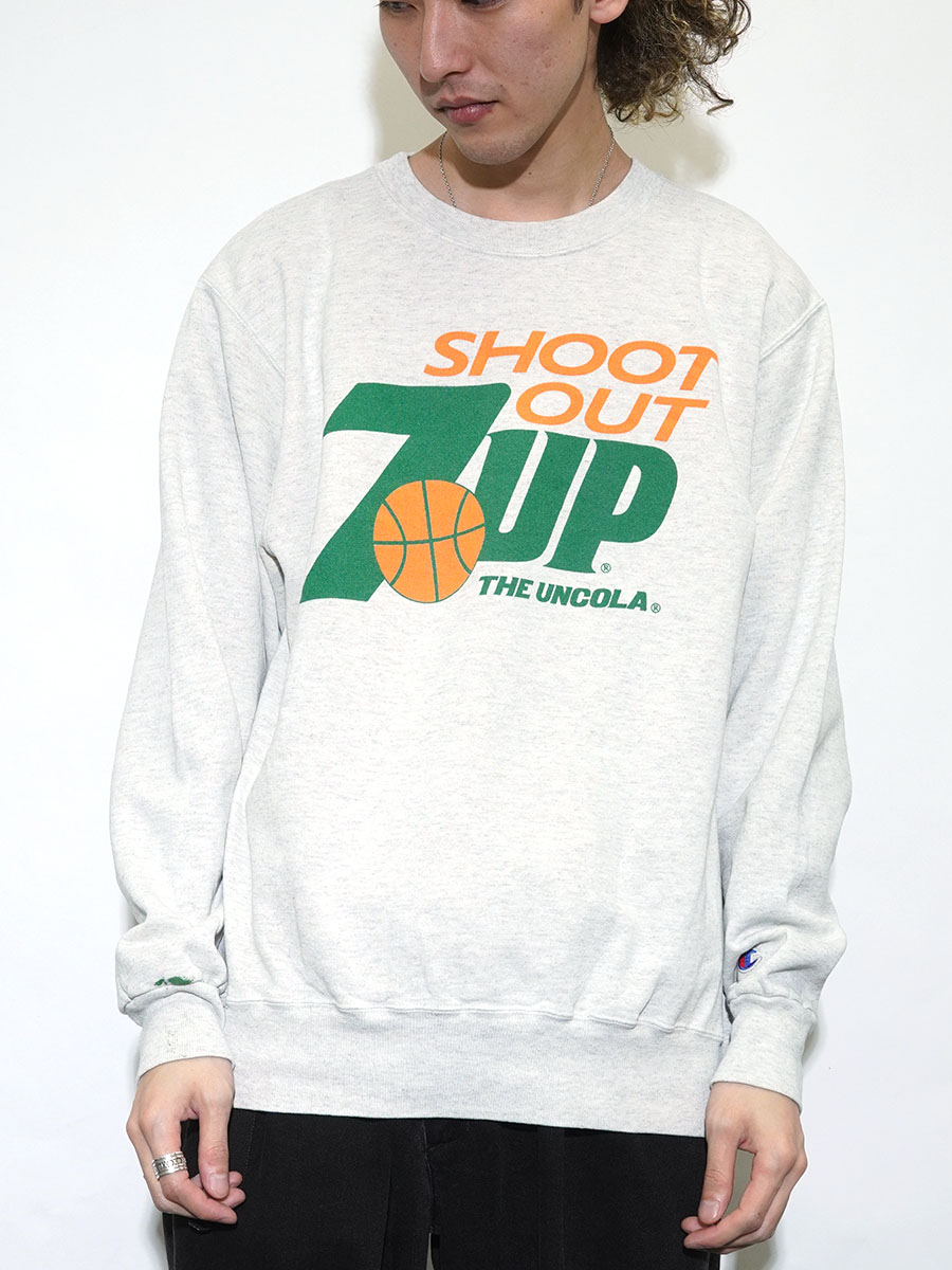 90's 青刺繍タグ チャンピオン ''SHOOT OUT 7UP'' セットインスリーブ