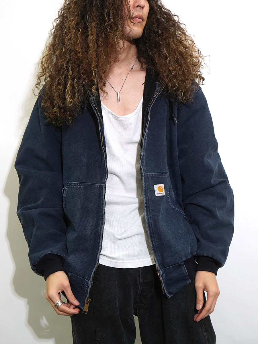 USA製 カーハート アクティブジャケット 褪せネイビー 表記(L