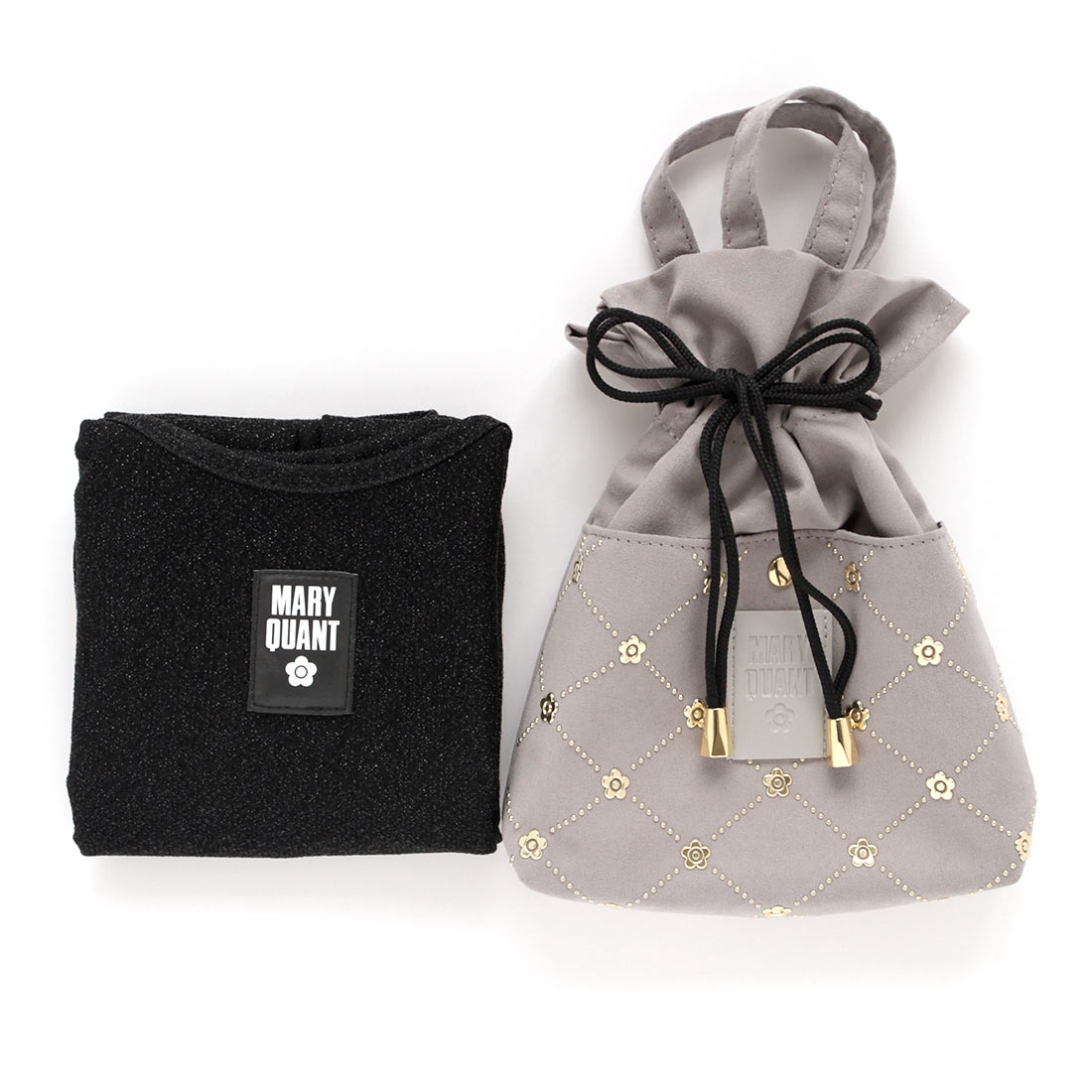 マリークワント エコバッグ/マイバッグ 巾着付き キルティング柄