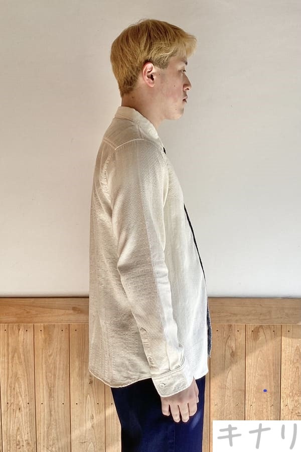 Blue Trick】メンズ台衿シャツ ダックパッチ ID／キナリ | シャツ