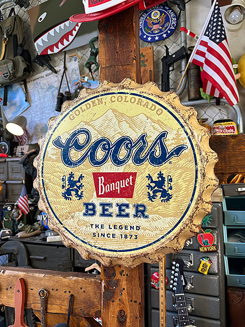 クアーズ ボトルキャップサイン ブリキ看板 メタルサインの通販・販売