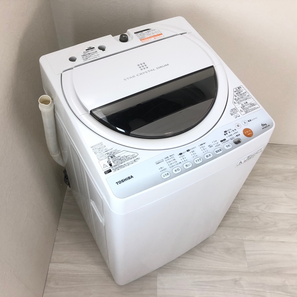 中古 洗濯機 送風乾燥機 6.0kg ピュアホワイト 東芝 AW-60GL-W 2012年