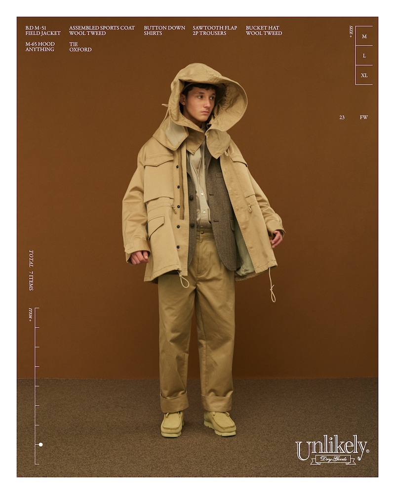 アンライクリー Unlikely M-65 Hood Anything ベージュ Unlikely(アンライクリー) Unlikely M-65 Hood Anything U23F-41-0003