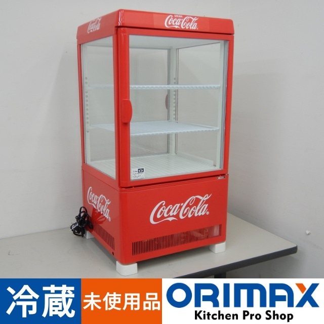 未使用品】 A05276 卓上4面ガラスショーケース コカ・コーラ調