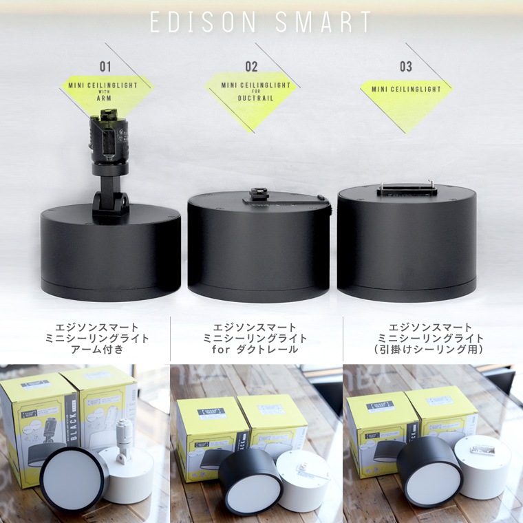 エジソンスマートミニシーリングライト 引掛けシーリング用 ブラック