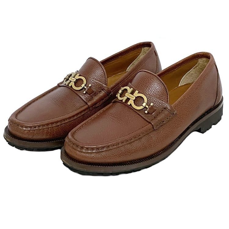 サルヴァトーレ フェラガモ ローファー ec-21585 ブラウン ガンチーニ