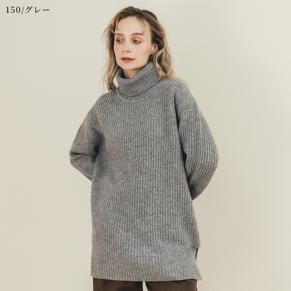 カシミヤ100％ 両畦チュニック | Item,Knit | FUKAKINET