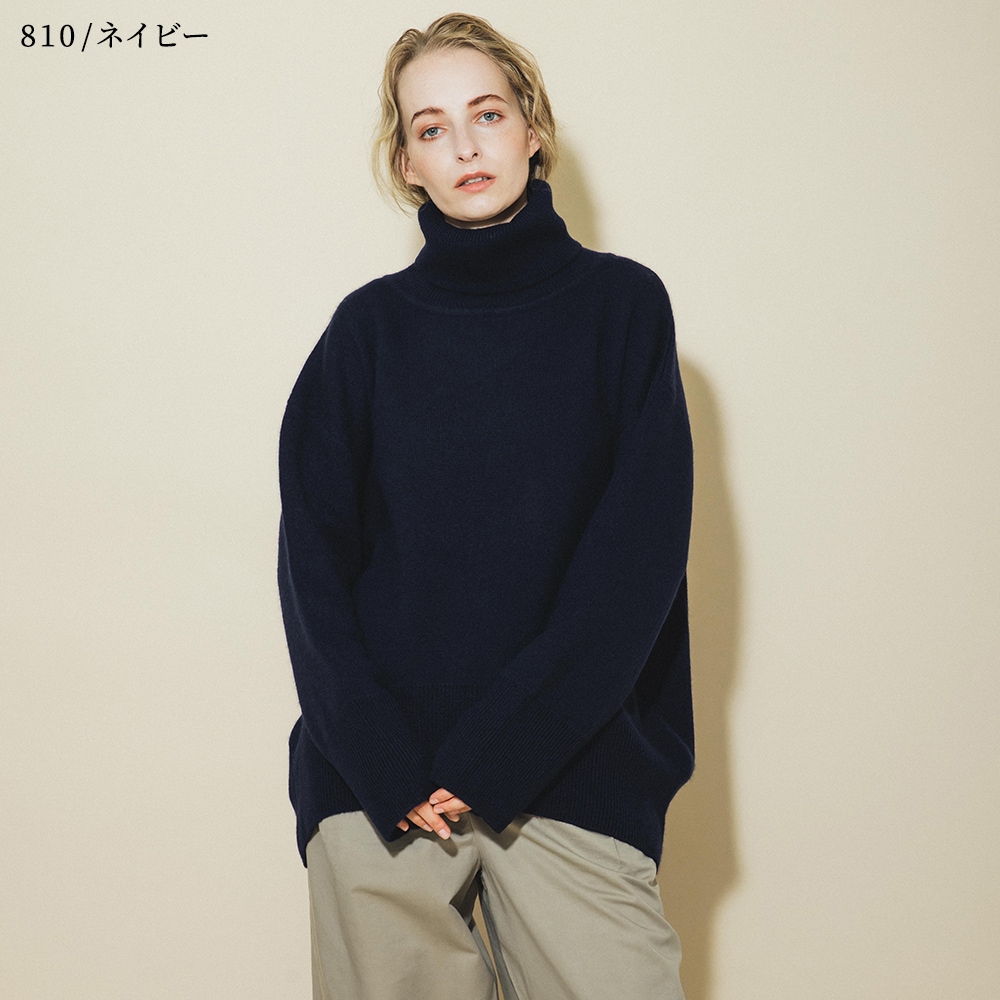 カシミヤ100％ Wフェイスオフタートルネック | Women's Knit | FUKAKINET