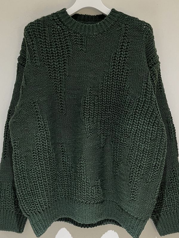 YOKE（ヨーク） Irregular knitted Crewneck Sweater（イレギュラー