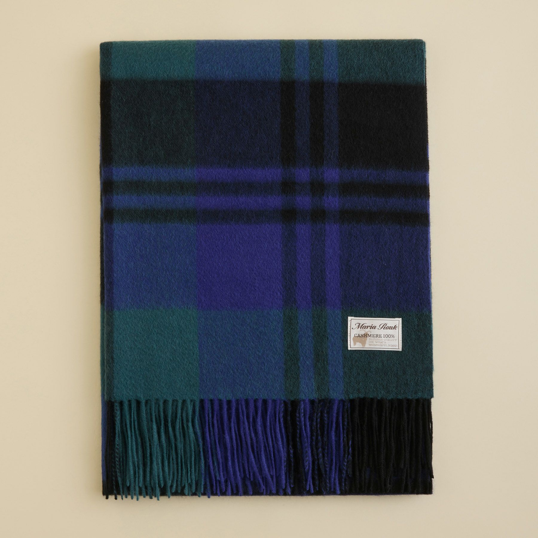 カシミヤ100%大判チェックストール＜レッド＞ | Maria Rouk（マリア