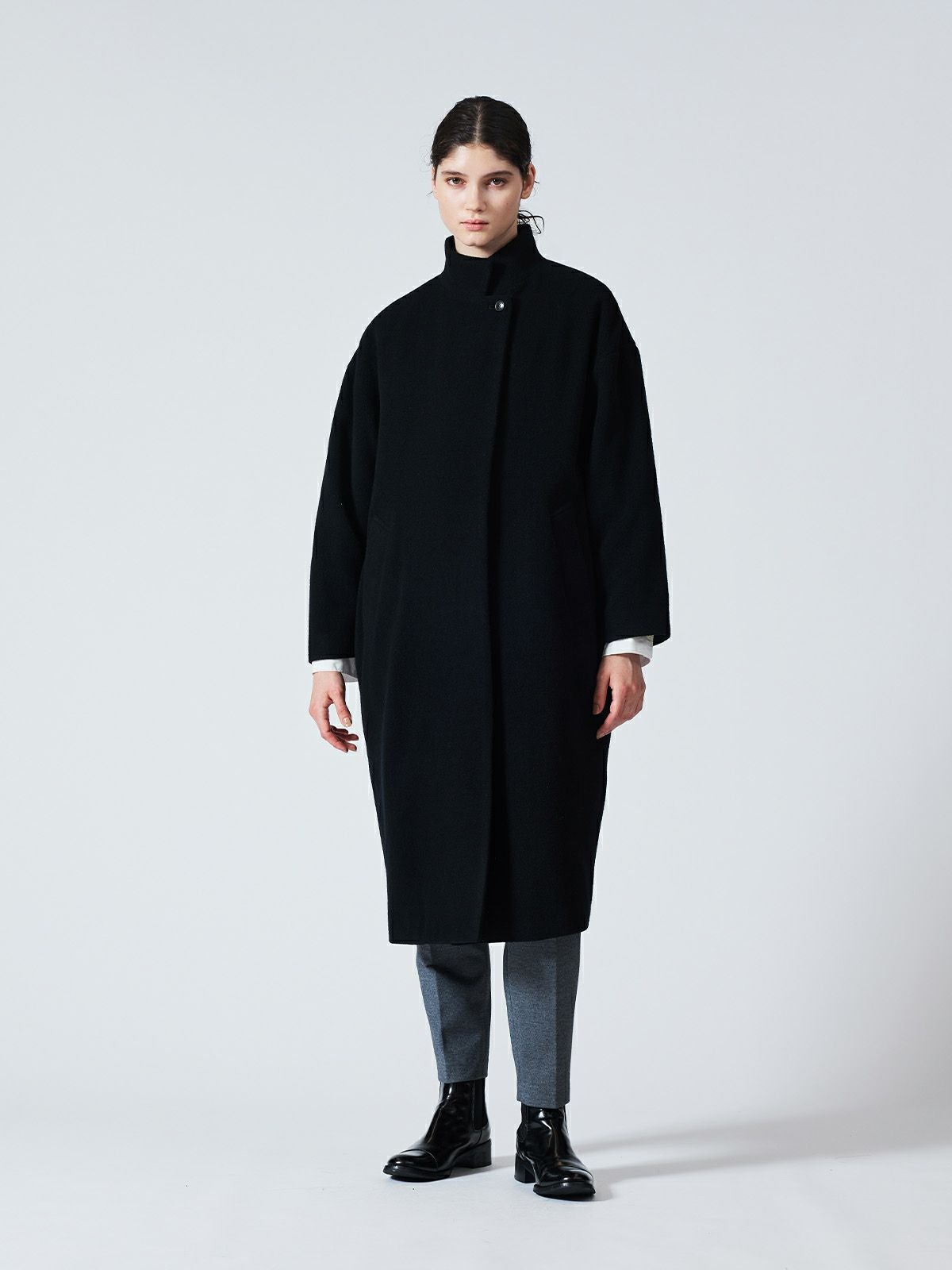 3/9(月)正午販売終了】mizuiro ind ウールブレンドスタンドカラー