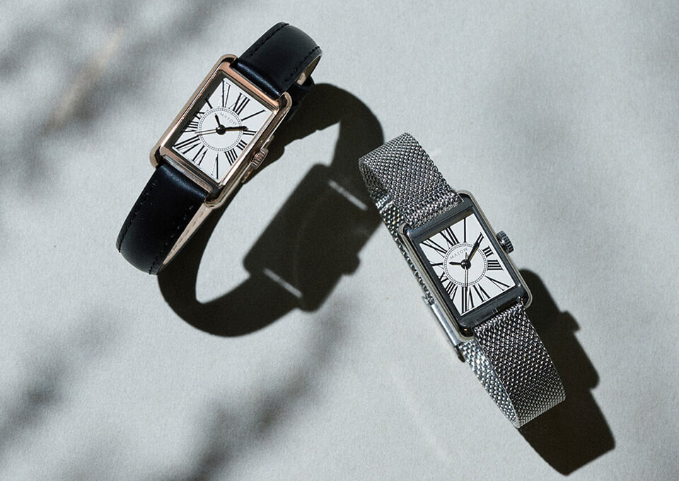 MATOW マトウ TSUKI 朧月 / SQUARE SILVER BLACK LEATHER レディース