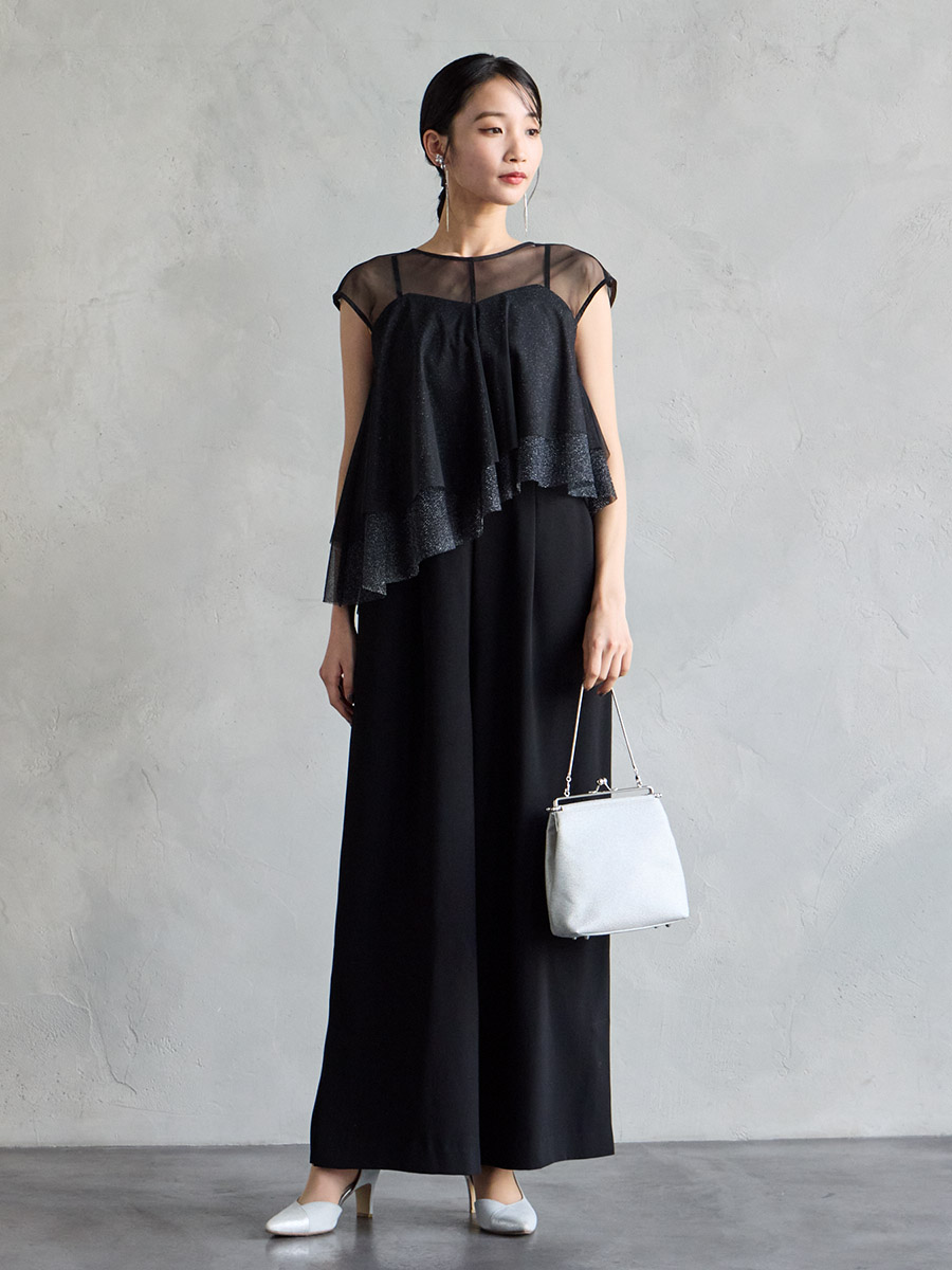 クロスデザインキャミソールオールインワン(S ブラック): AIMER | エメ