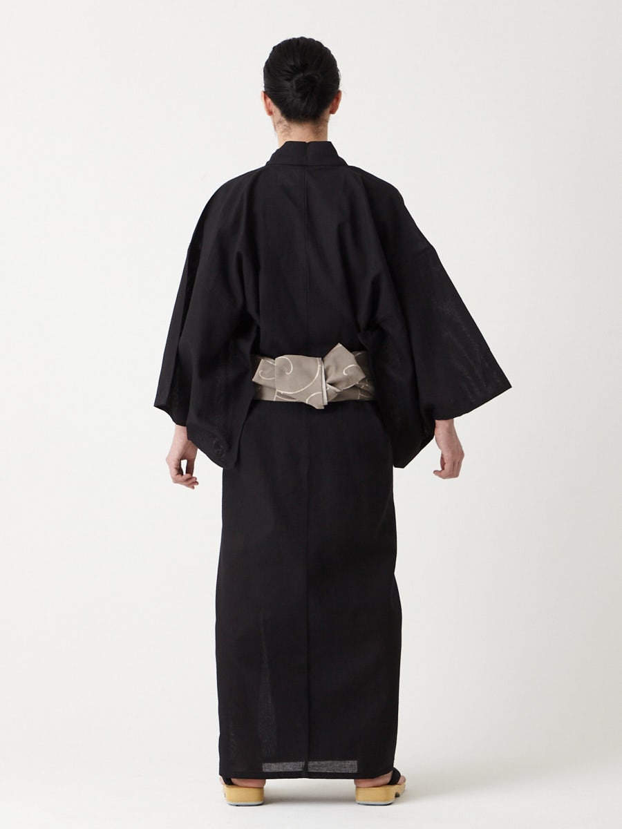 浴衣単品「 メンズ綿麻しじら浴衣 」(M ライトグレー): ふりふ