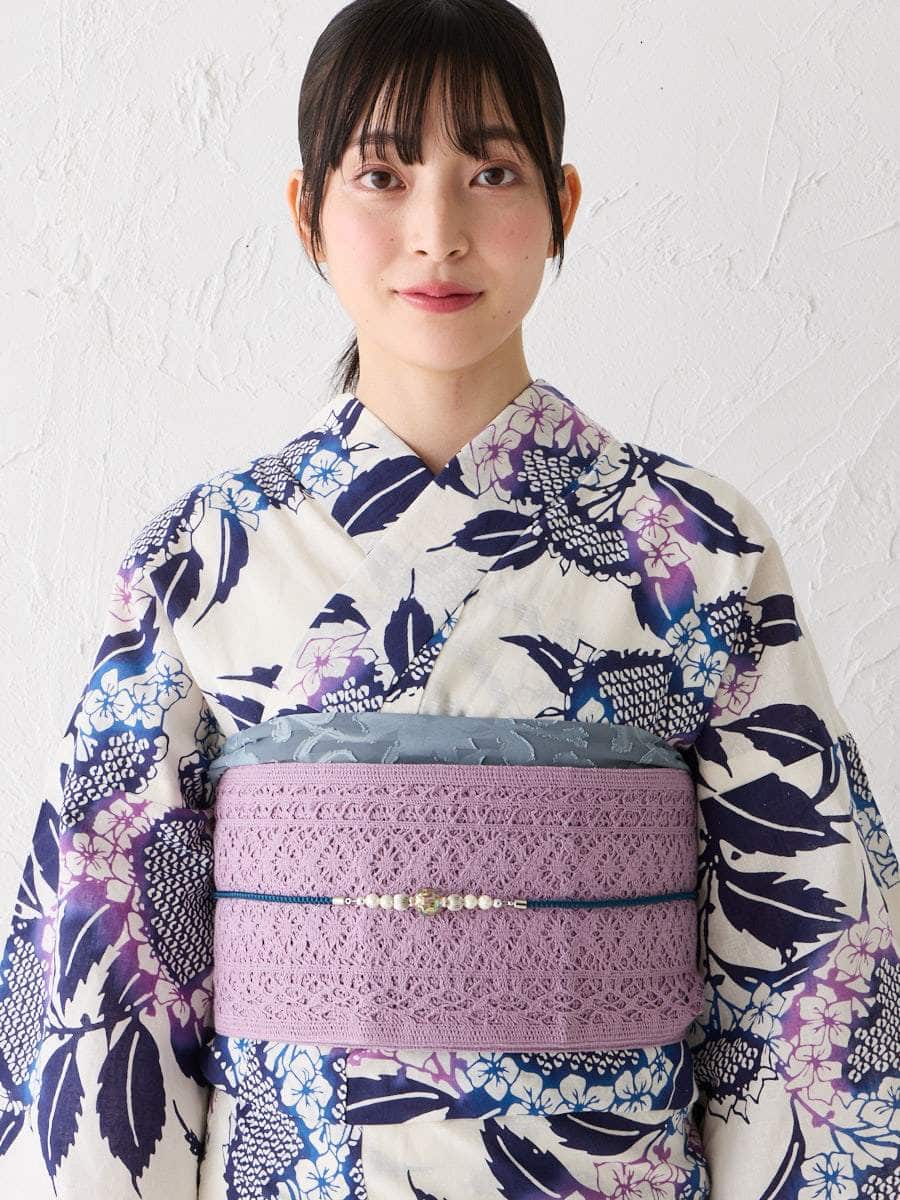 浴衣単品「 注染 額紫陽花 」(FREE ホワイト): ふりふ ｜ミマツ