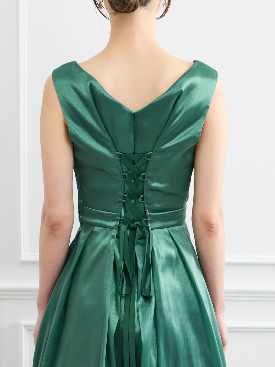 WEB限定】オーガンジーカラーロングドレス(M グリーン): AIMER | エメ