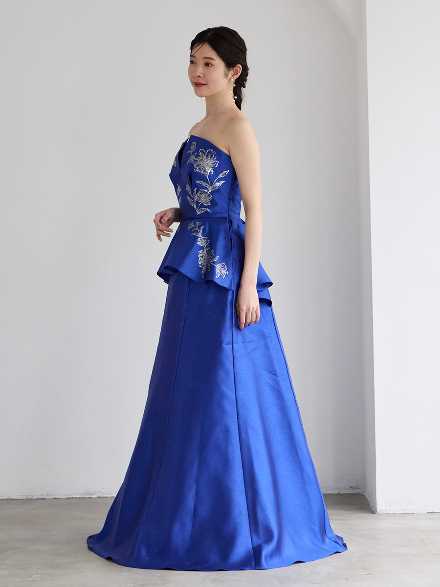 Aimer エメ ブルー シャンタンロングドレス Aimer エメ ブルー