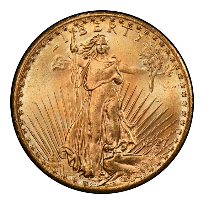 1927 $20 Saint Gaudens NGC MS66 | U.S. Gold Bureau
