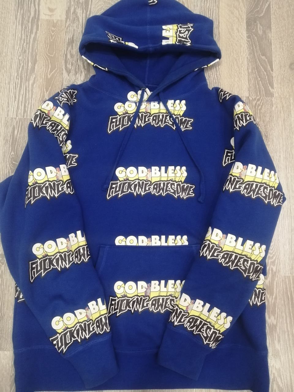 Fucking Awesome God Bless Fucking Awesome Hoodie Blue | Grailed
