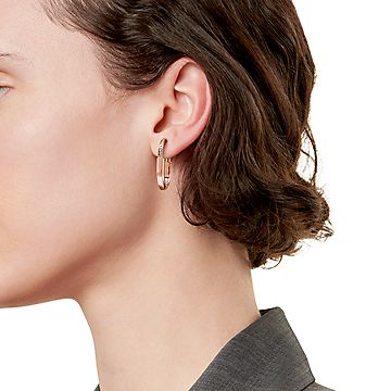 ティファニー ロック ピアス ダイヤモンド ローズゴールド（ミディアム