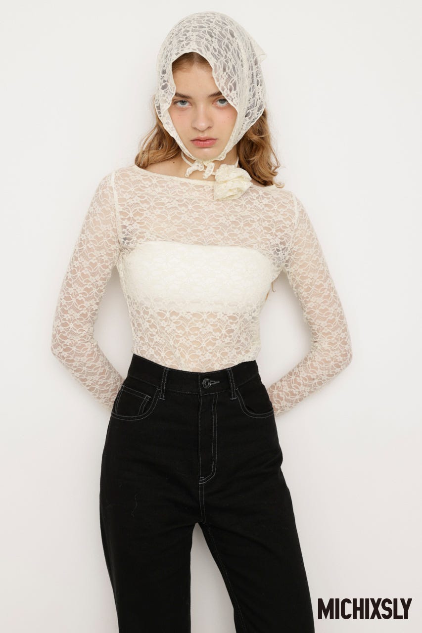 SLY | MICHIXSLY FLOWER LACE トップス (Tシャツ・カットソー(長袖