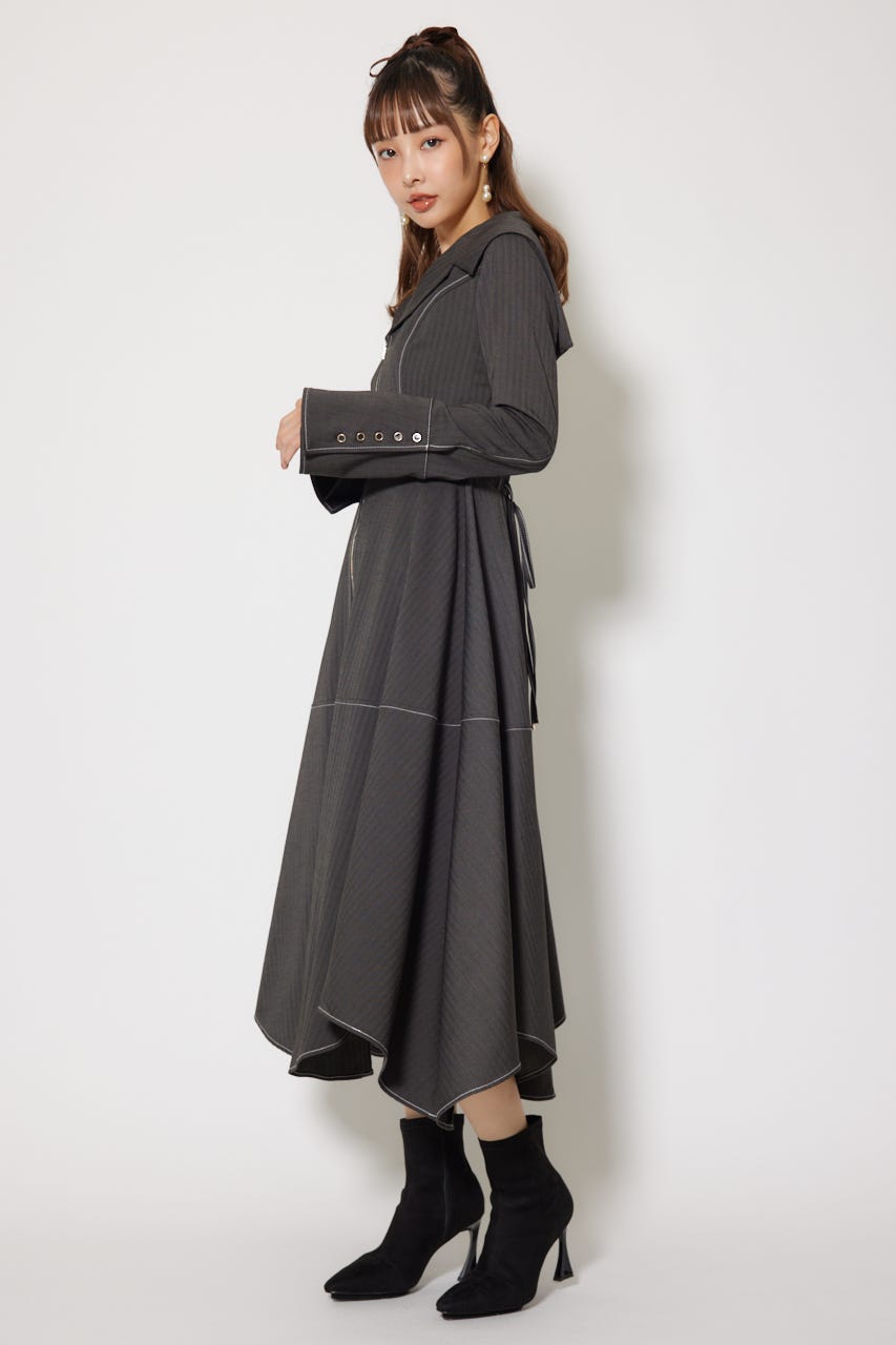 rienda | セーラーディティールフレアワンピース (ワンピース(ロング