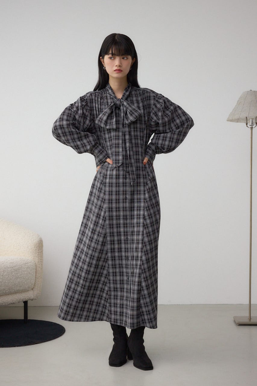 AZUL BY MOUSSY | チェックボウタイワンピース (ワンピース(ロング