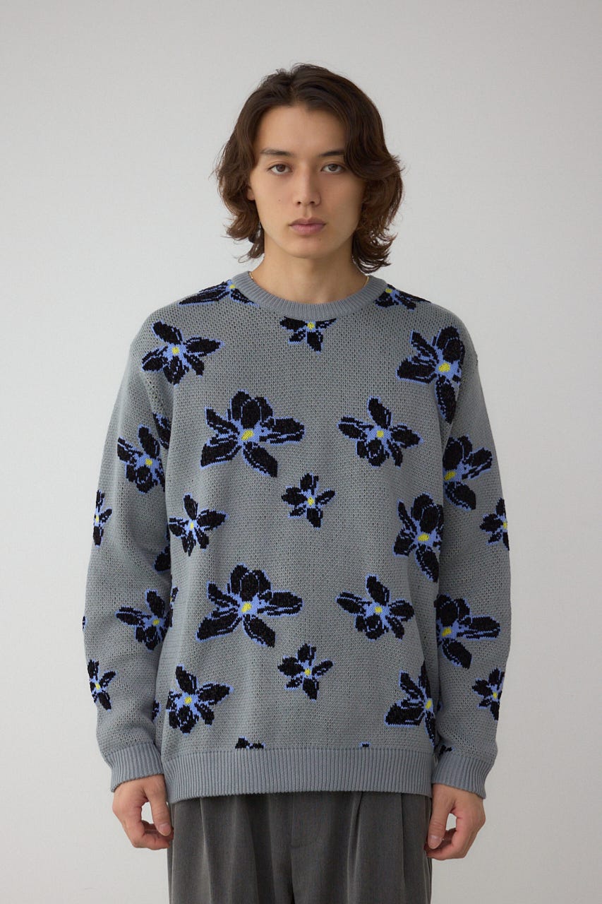 AZUL BY MOUSSY | フラワーダブルジャガードニット (ニット ) |SHEL