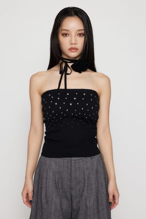 LAGUA GEM | STUDS KNIT ベアトップ (ニット ) |SHEL'TTER WEBSTORE