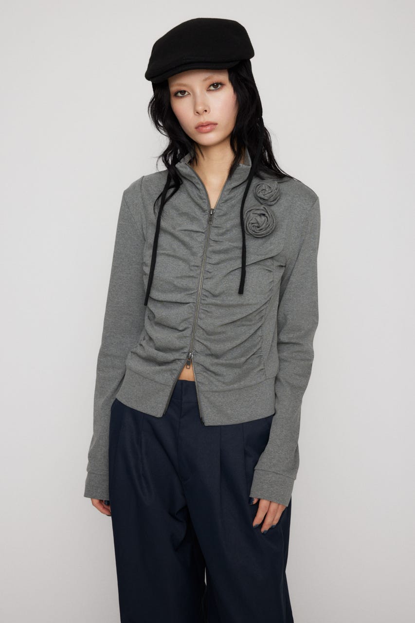LAGUA GEM | FRONT ZIP GATHER トップス (Tシャツ・カットソー(長袖