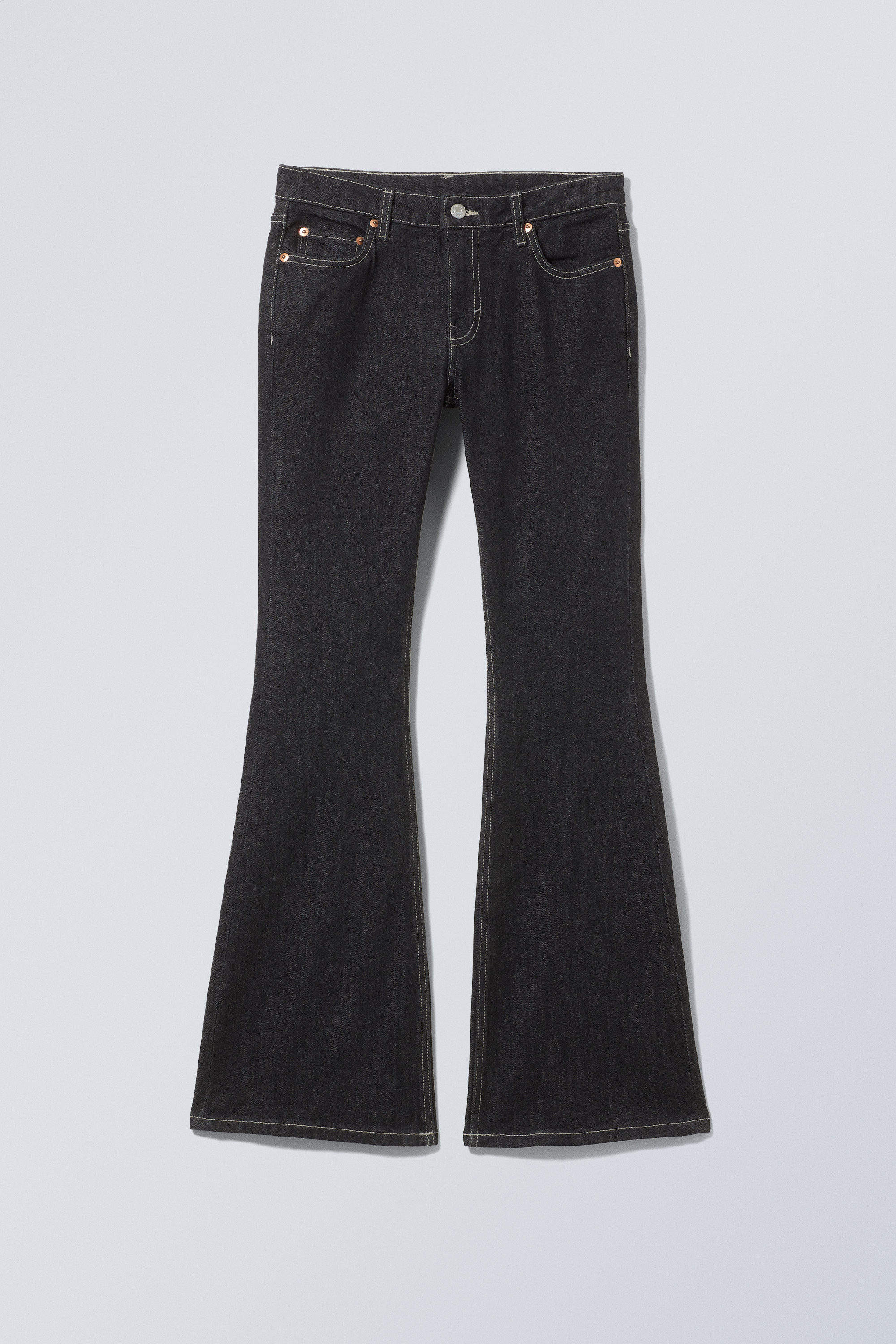 flare low rise flared skinny jeans - Extra Black Rinse | Cheap