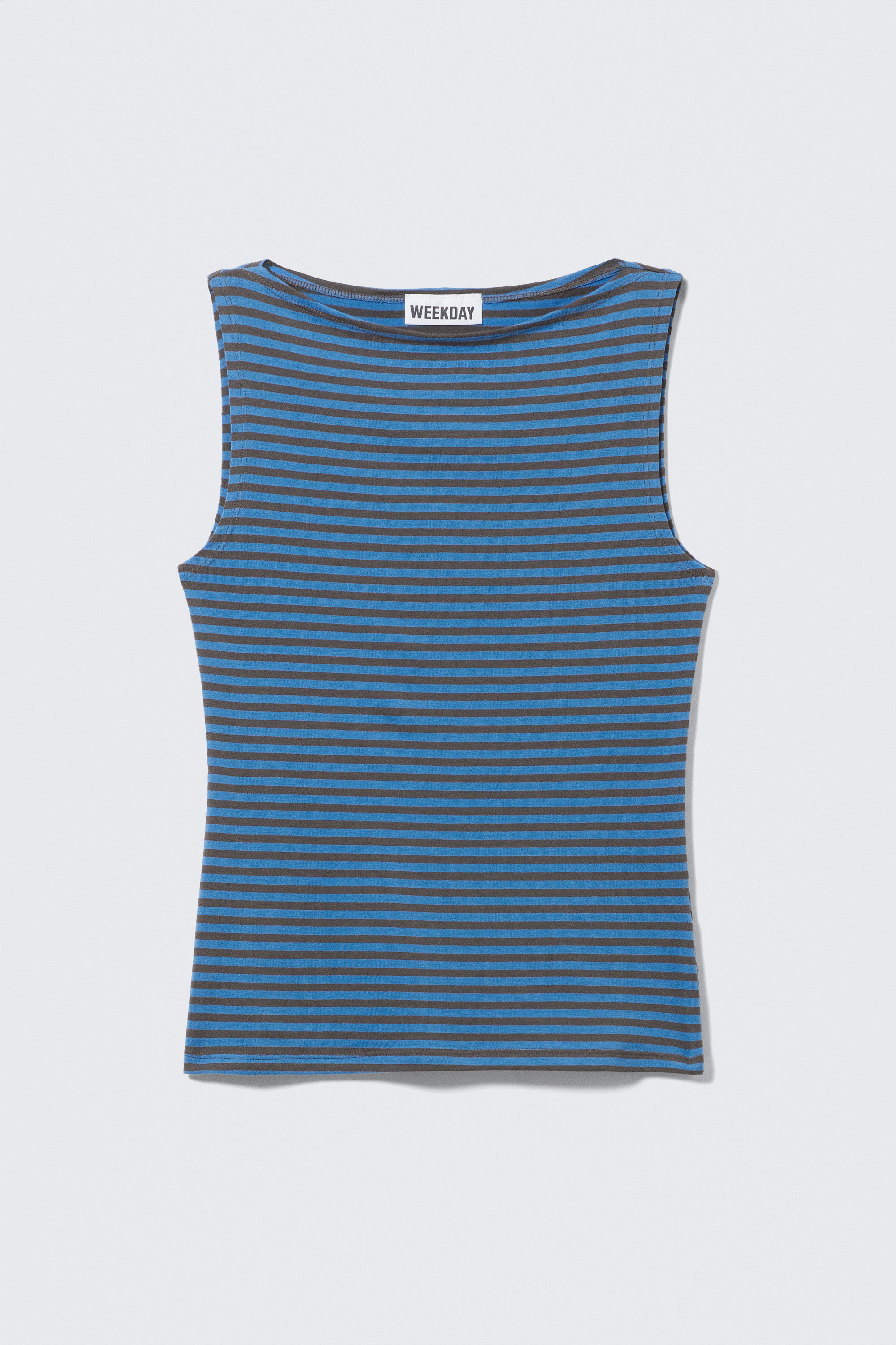 annie striped sleeveless boat-neck top - Blue & Dark Mole Stripes