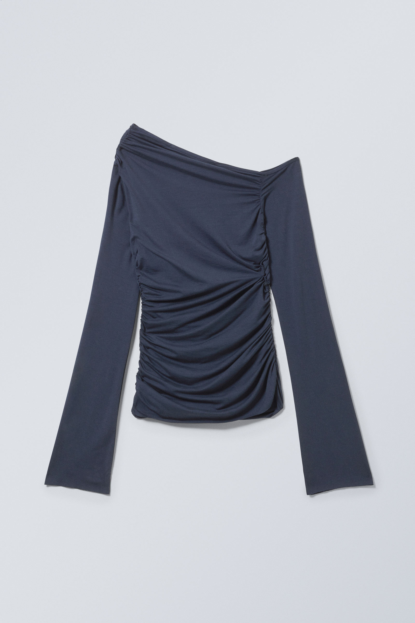 S asymmetric drape tops theredthread