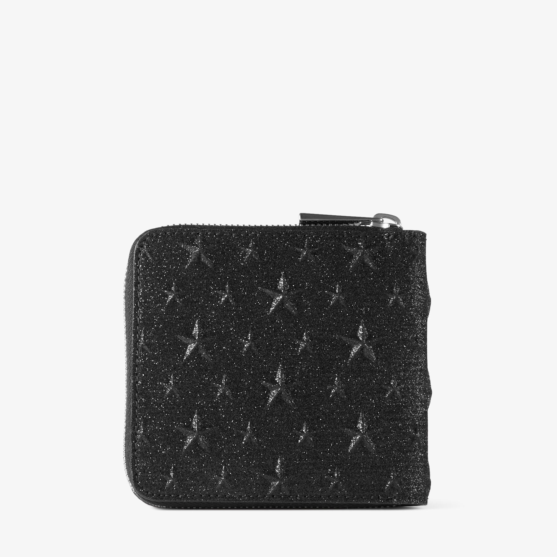 ローレンス | ブラック グリッターレザー・ウォレット | ジミー チュウ