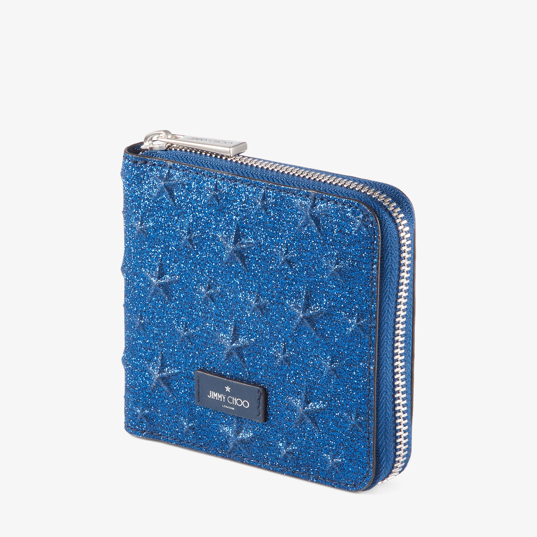 ローレンス | ネイビー グリッターレザー・ウォレット | ジミー チュウ