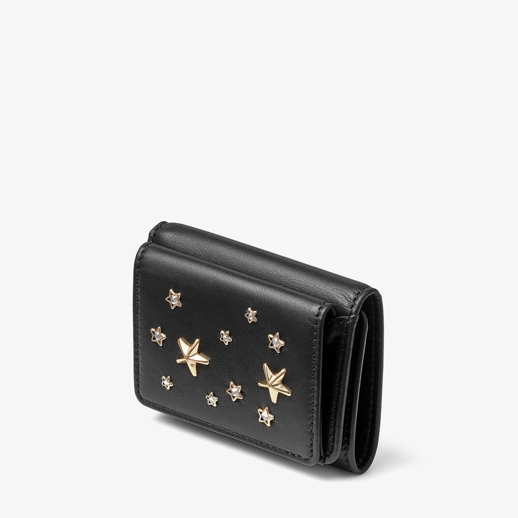 NEMO | クリスタルスタースタッズ付き Black カーフレザー・ウォレット