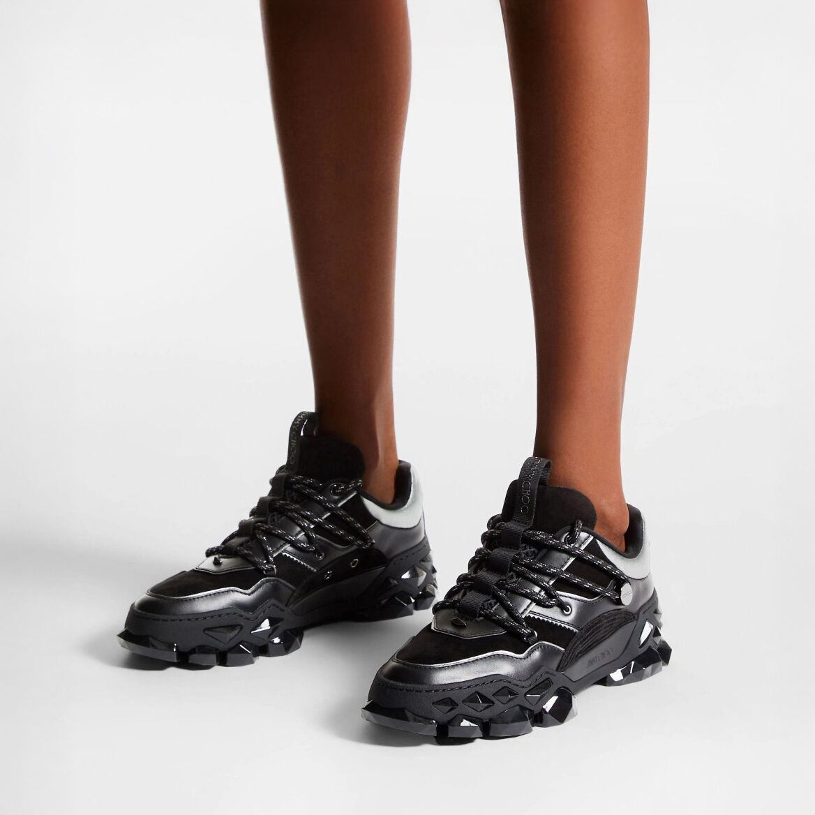 ダイヤモンド X II / F | ブラックレザー・スニーカー | ジミー チュウ