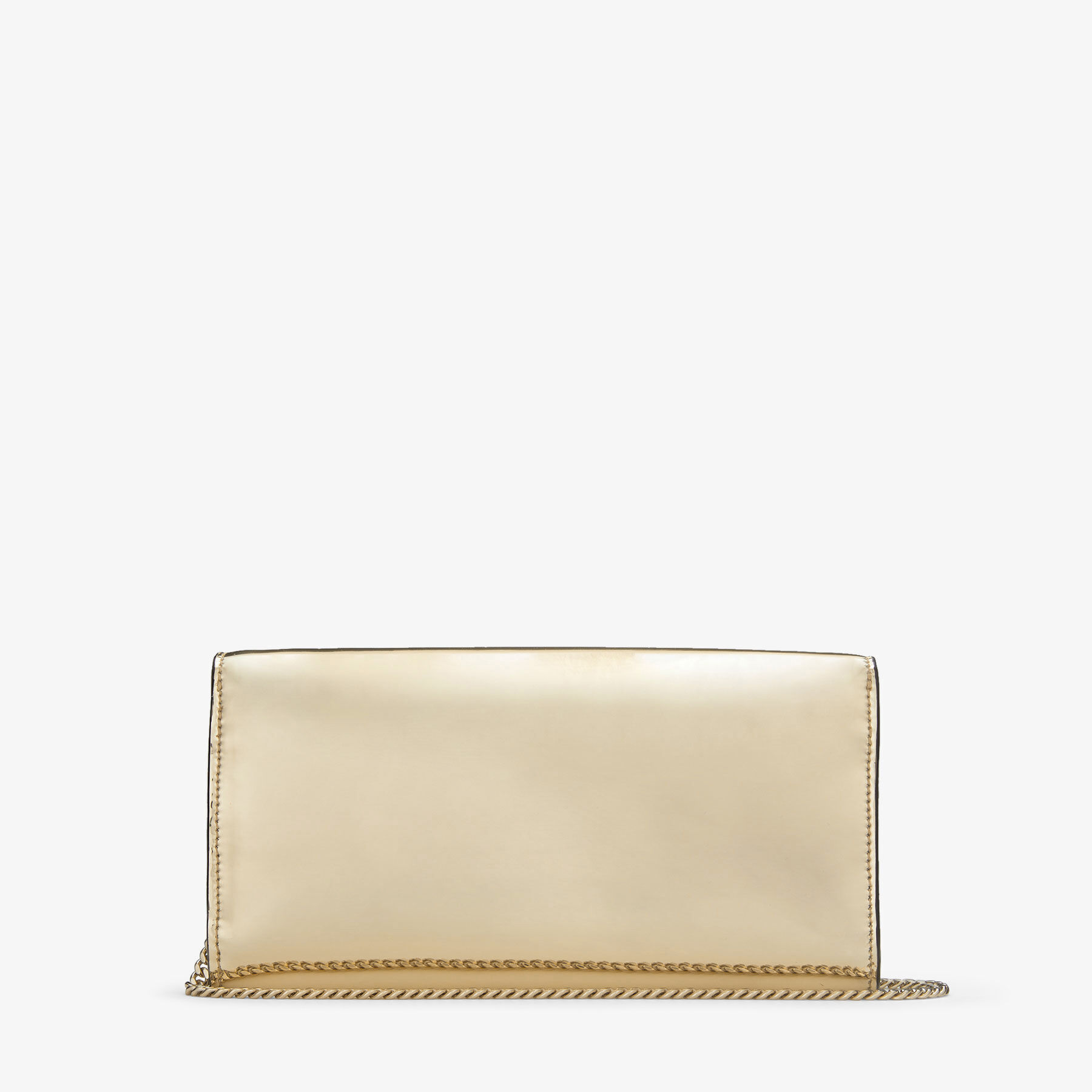 EMMIE | Gold Mirror Fabric Clutch Bag | Summer Collection | JIMMY CHOO