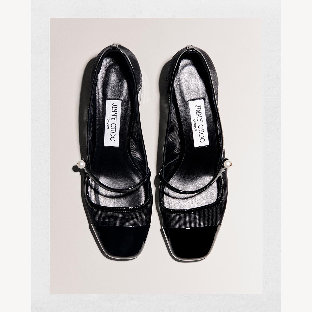 Elisa 45 | Black Patent and Mesh Pumps | JIMMY CHOO