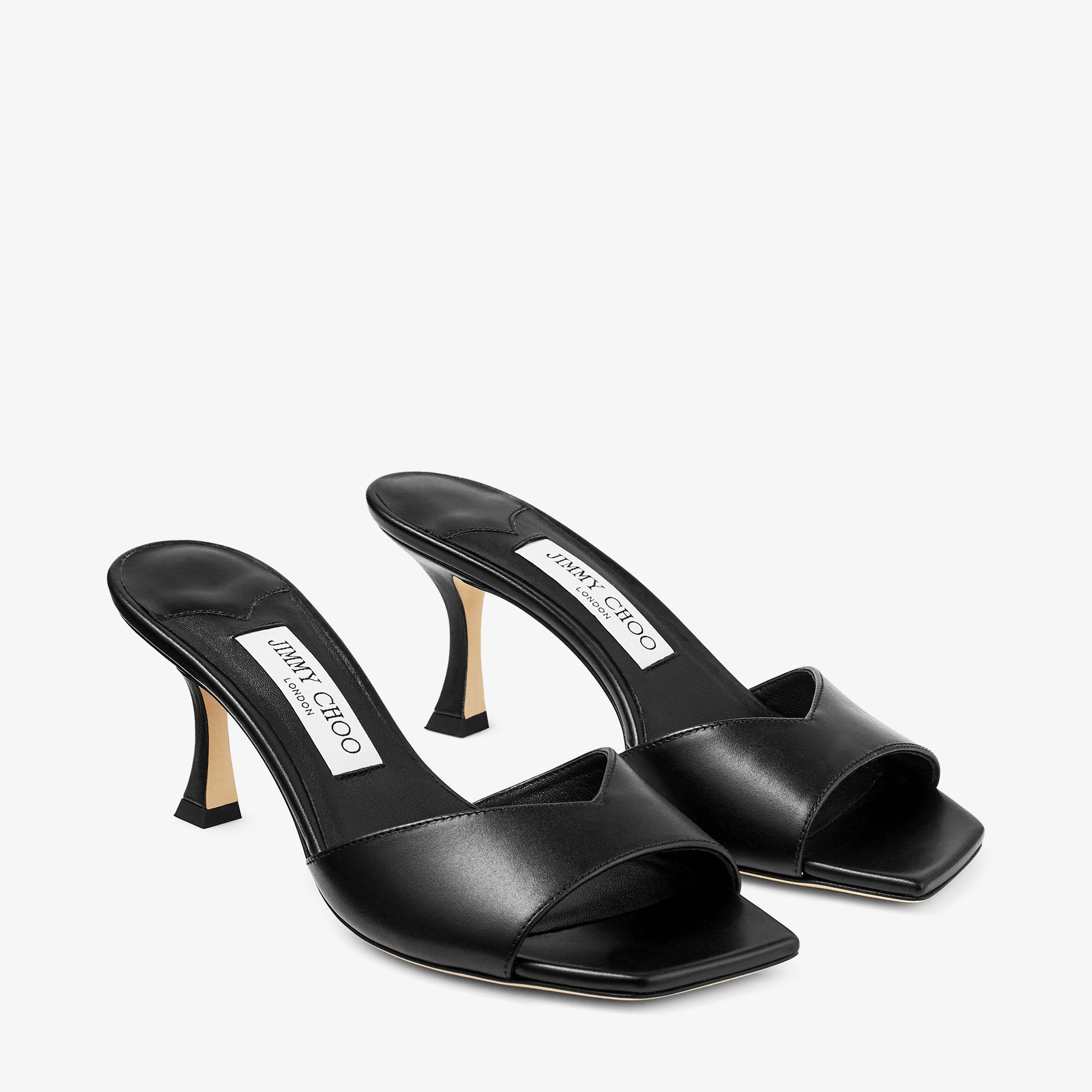 Skye 70 | Black Leather Sandals | JIMMY CHOO