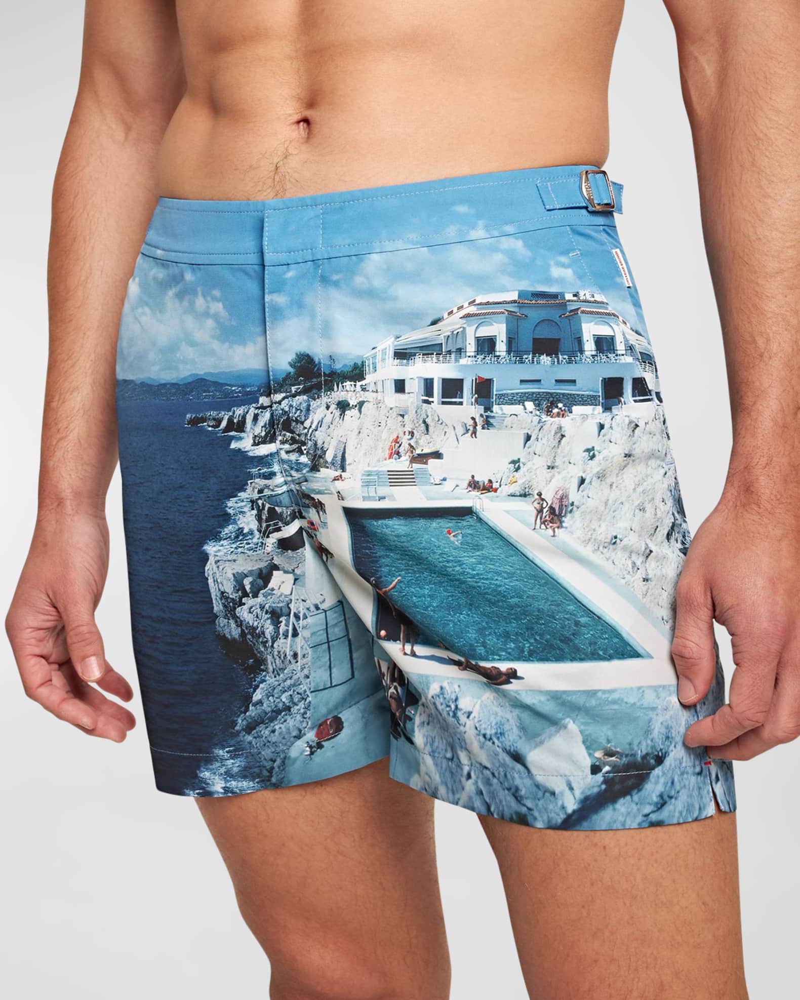 タグ付き】ORLEBAR BROWN ブルー トランクス水着 シルバー金具 タグ