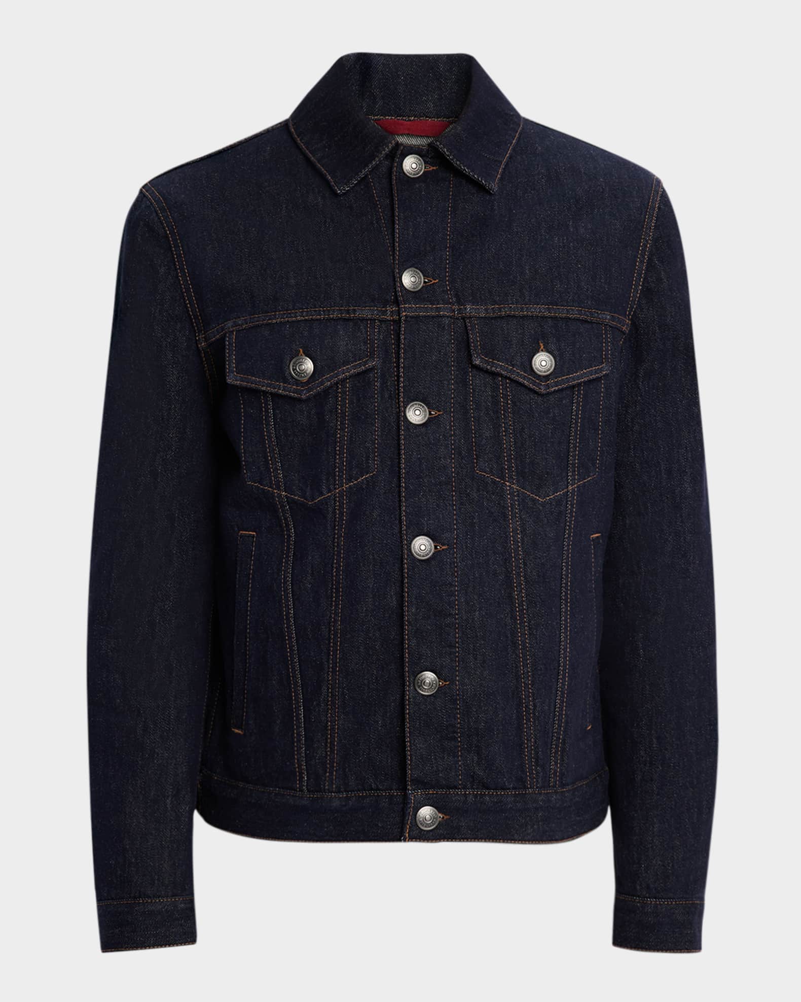 Brunello Cucinelli Men's Italian Selvedge Denim Jacket | Neiman Marcus