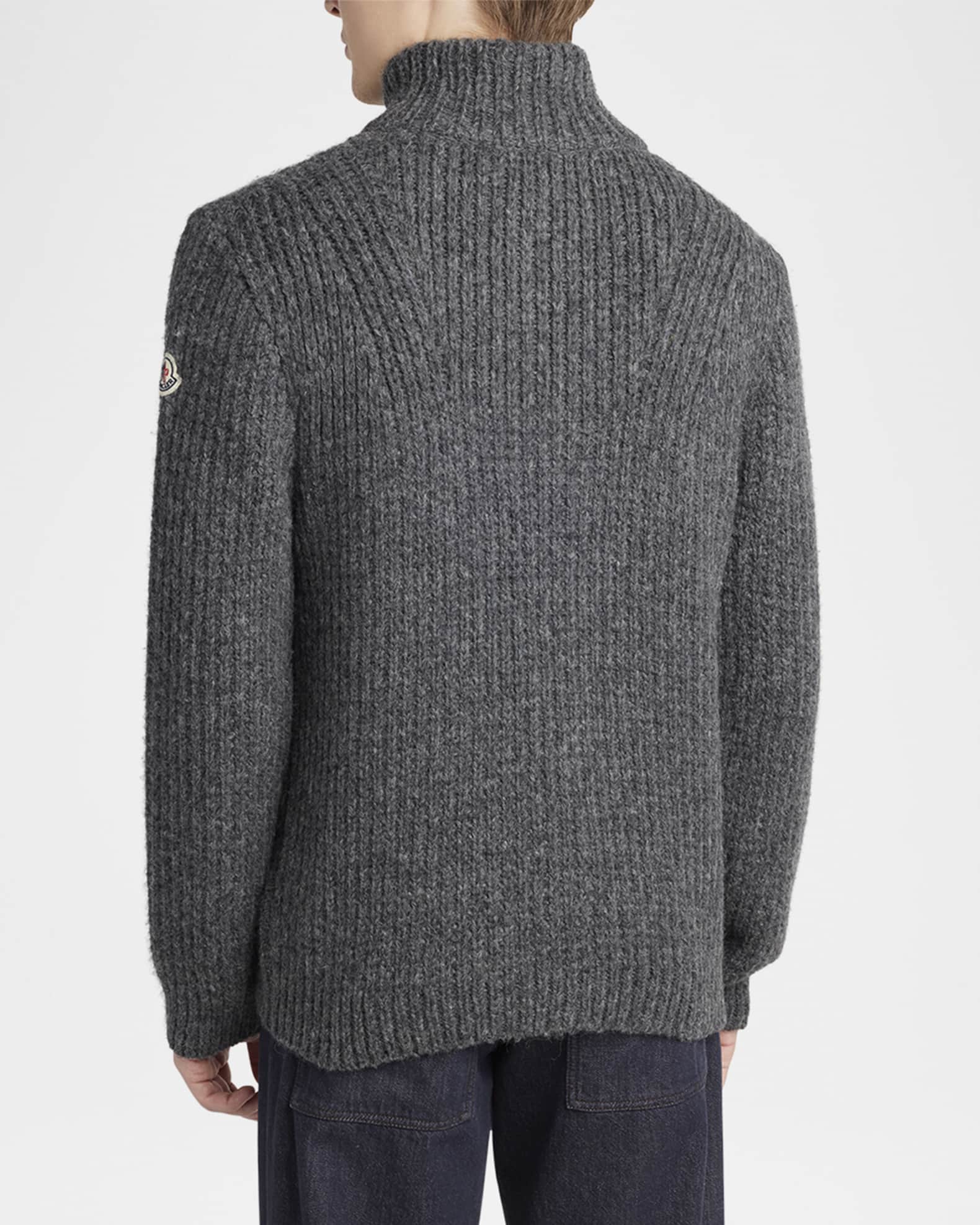 Moncler Men's Ribbed Full-Zip Sweater | Neiman Marcus